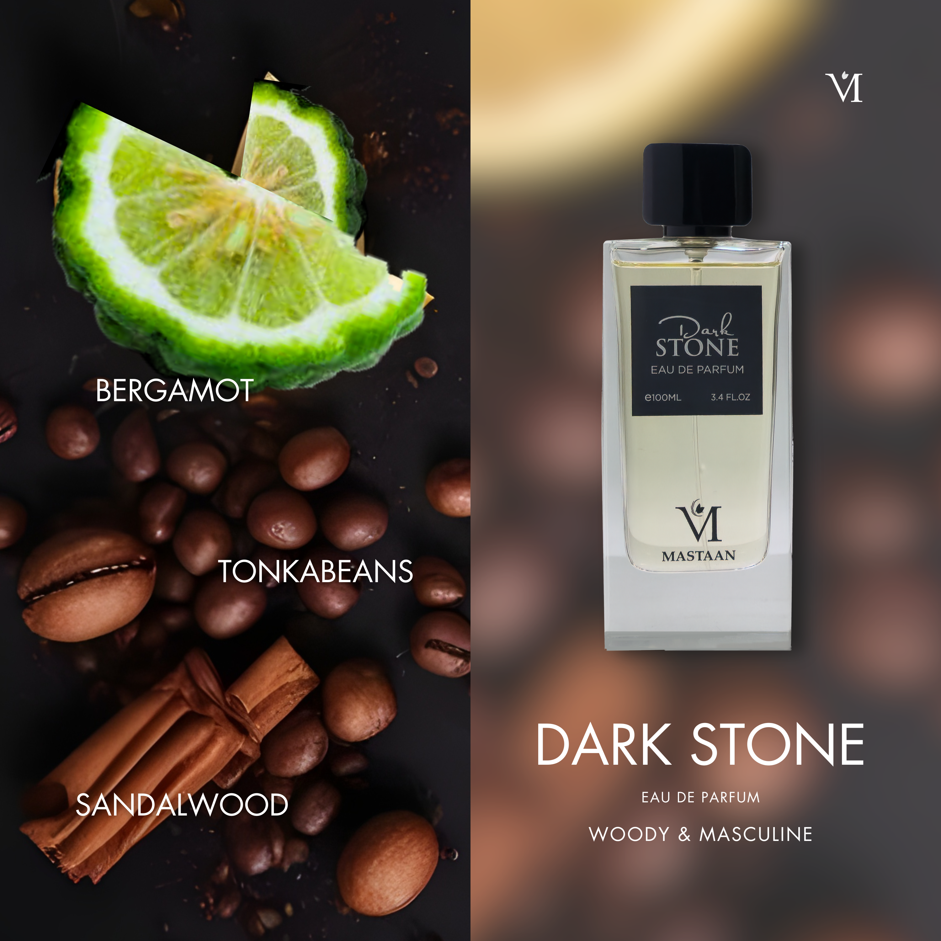 Dark Stone | Woody & Masculine | Eau de Parfum 3.4oz